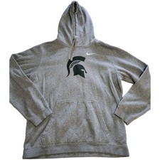 Nike Michigan State Spartans Hoodie Big Logo Size Large L Gray AR3402-063