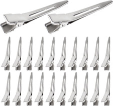 50 Pieces Duck Bill Clips Metal Alligator Curl Clips Single Prong Silver