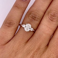 Echt 950 Platin ovaler Ring