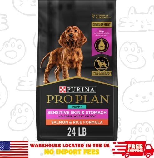 Purina Pro Plan Puppy Sensitive Skin & Stomach Salmon & Rice Dry Dog Food, 24-lb