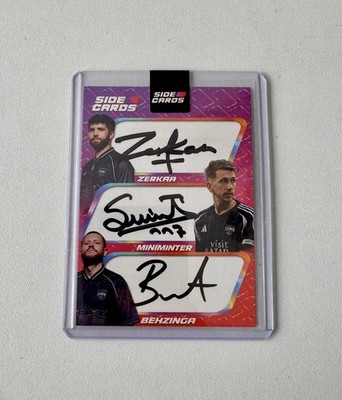 Sidecards Zerkaa Miniminter Behzinga Triple On Card Auto Rare Karte Sidemen