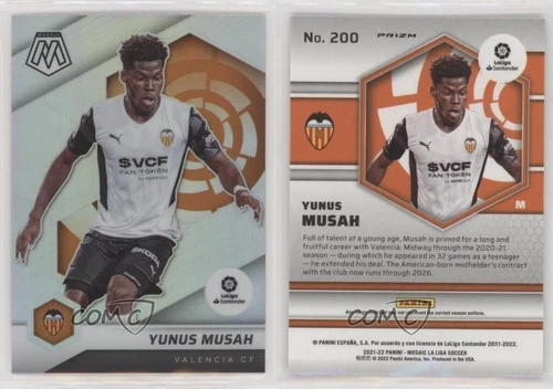 2021-22 Panini Mosaic La Liga Silver Prizm Yunus Musah #200