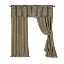 Elrene Home Fashions Mia Jacquard Scroll 52"W x 84"L Pack of 1 , Taupe
