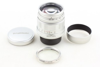 N MINT w/ Hood] Voigtlander COLOR-HELLIAR 75mm F/2.5 Silver From