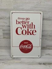 1960s Original Coca Cola Sign Rare Things Go Better With Coke Sign Vintage 12x18