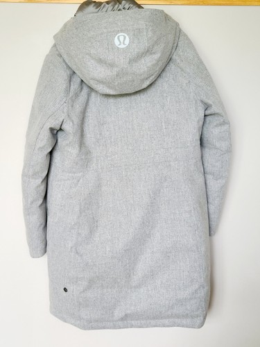 Lululemon Winter Warrior Parka Coat Gray Size 12 Down-Filled Waterproof Jacket - Picture 13 of 15
