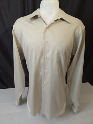 XL 17 1/2 36/37 Men's Shirt Arrow Sateen Long Sleeve Seafoam Fitted Button down