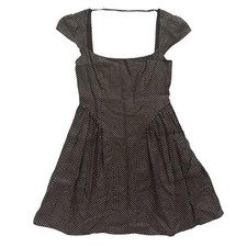 Reformation Oaklyn Cap Sleeve Linen Mini Dress Chocolate Chip