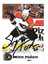 Signed SHJON PODEIN 1998-99 Pacific Philadelphia Flyers Card #330 COA