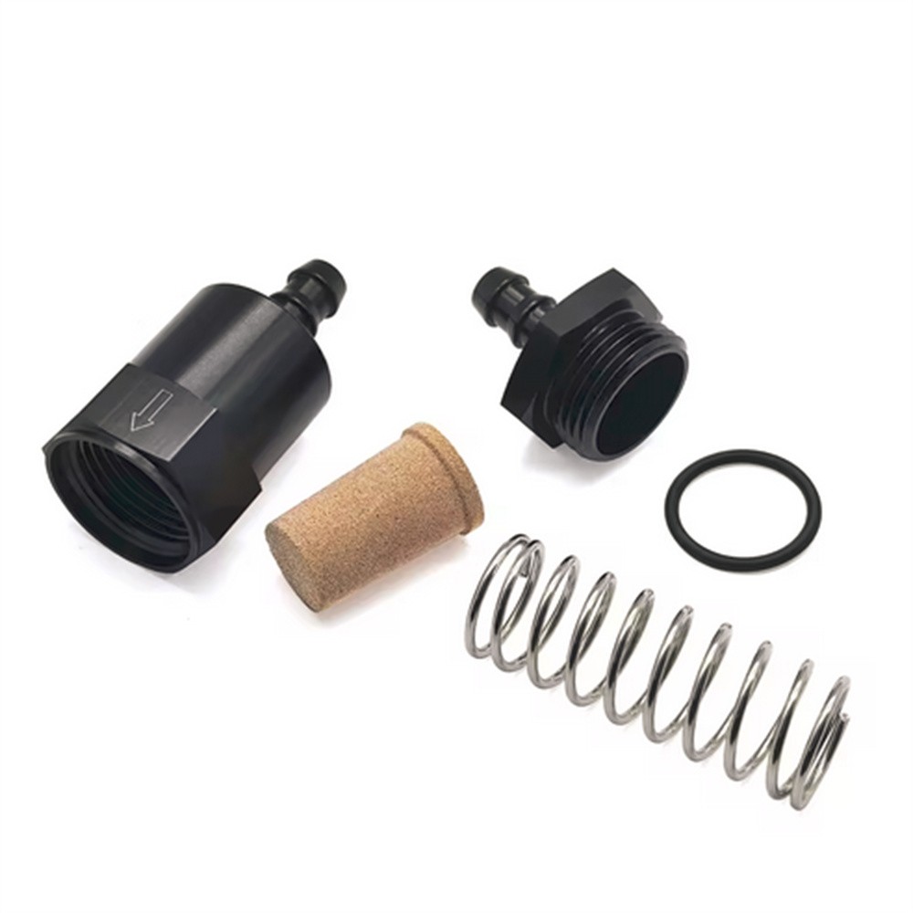 6061-T6 Aluminum 3/8"" Inline Fuel Filter 30 Micron Black