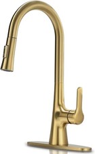 Brushed Gold Kitchen Faucet Single Handle Gold Kitchen Sink Faucet W/ Pull Down