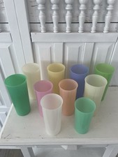 Lot of 10 Vintage Tupperware plastic various size drinking cups