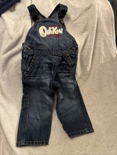 Oshkosh Bgosh Vestbak Spellout Denim Overalls Unisex Toddler 18 Months Blue