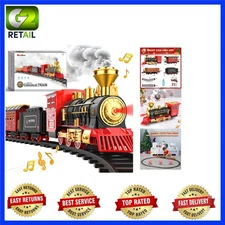 Interactive Toy Train Playset with Sounds and Lights for Boys 3-8 at Christmas