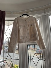 Giacca donna H&M nuova con etichetta colore panna taglia grande bottoni colore oro