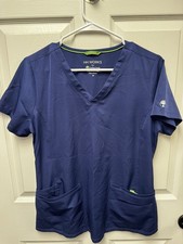 HH Works by Healing Hands Scrub Top Womens Medium Blue Monica