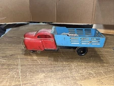 Antique Wyandotte Pressed Steel Stake Truck 1930s Primary Colors