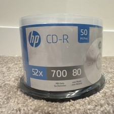 HP CD-R 52x 700MB Capacity 80min Recordable 50pk Spindle/Cake Box Blank Discs