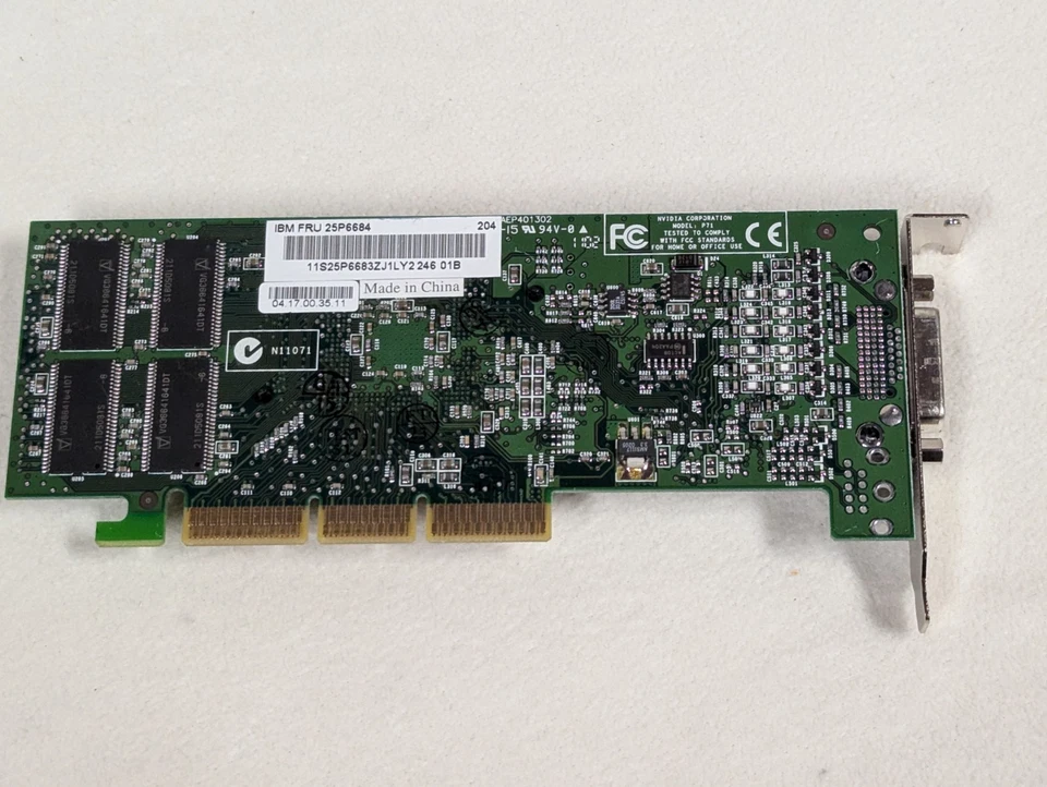nVidia Quadro4 P71 8860 DMS-60 AGP Video Graphics Card IBM FRU 25P6684 64MB - Image 2 of 4