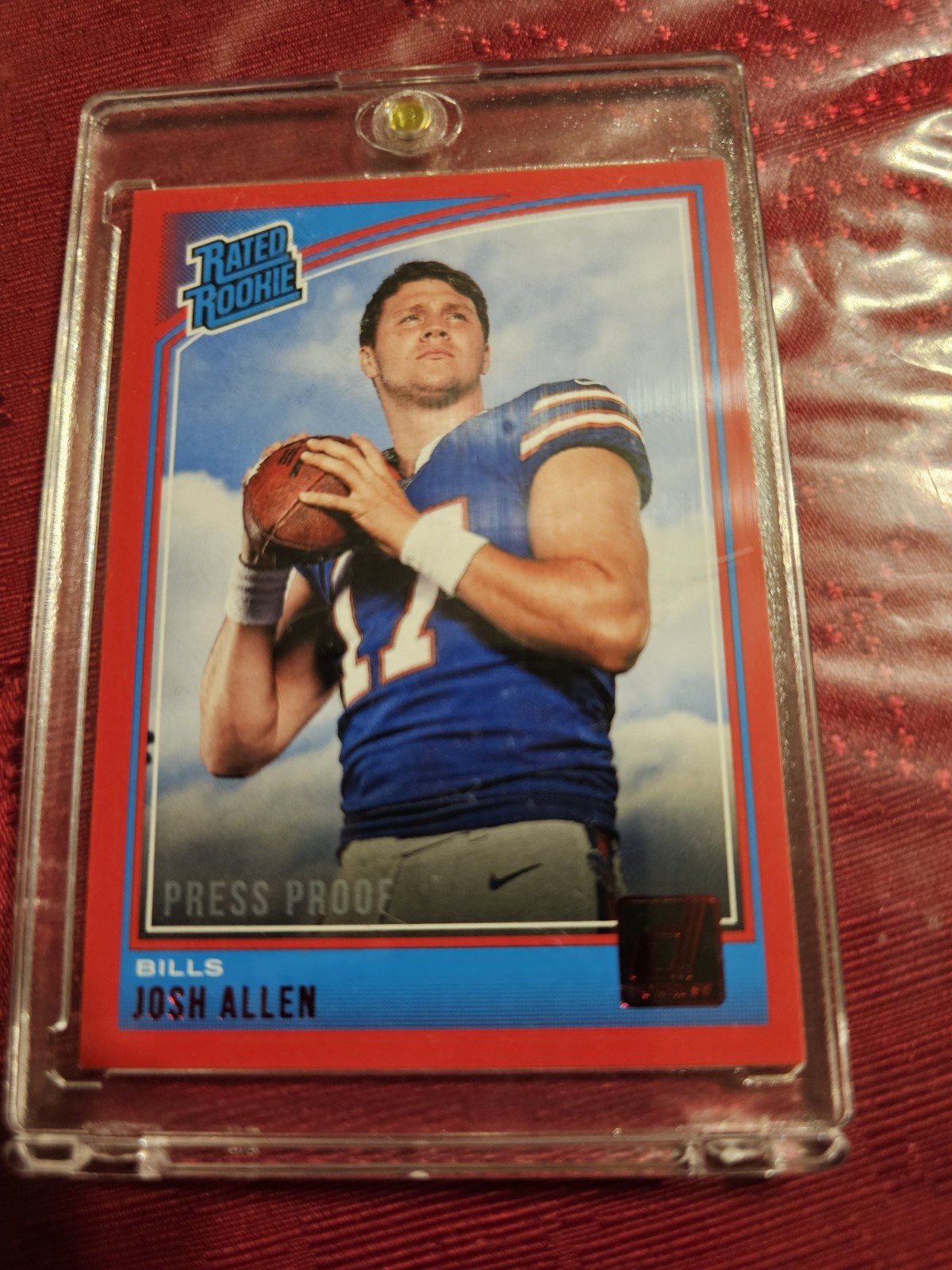 Josh Allen 2018 Red Press Proof Donruss RC Short Print Buffalo Bills