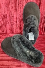 Clarks Women's 9 Open Back Suede Leather Comfort Clog Slipper JMS0583C Plush
