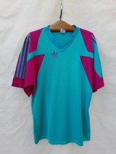Vintage Adidas FC Hungenheim Jersey Mens L Blue Purple 90s Soccer Trefoil Shiny