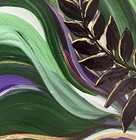 Lush Green Gold Black Botanical Abstract Acrylic 8x8” Art Paper VLP Original COA — photo 6
