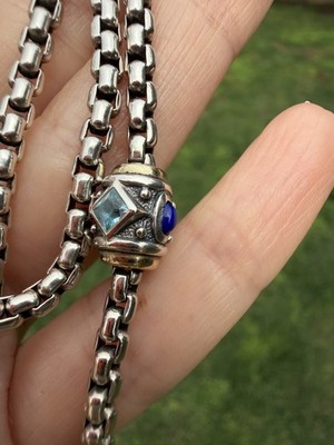 David Yurman 14k 925 Silver Topaz Lapis Renaissance Tassel