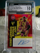 Jalen Duren 2022-23 Flux Hot Stock Signatures Red /49 CGC 10 AUTO 10 Rookie RC
