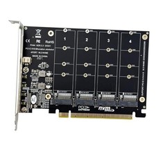 M.2 NVMe SSD to PCI-E x16 Host Controller Expansion Card, 4 x 64Gbps, 4 Port M