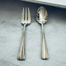 Reed  Barton BROOKSHIRE Stainless Glossy Meat Fork And Serving Spoon 8.75  