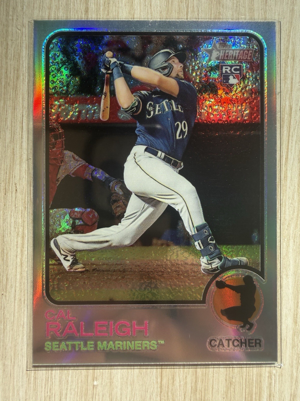 2022 Topps Heritage Cal Raleigh #367 Chrome Refractor #/673 Rookie RC ...