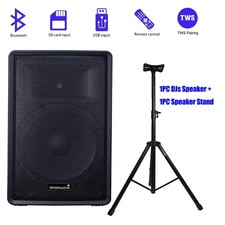 15" PA Active Speaker Bluetooth DJs Speaker W/ Speaker Stand Height Tripod