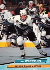 Neil Wilkinson 1992-93 Fleer Ultra #198 San Jose Sharks Defense Hockey Card