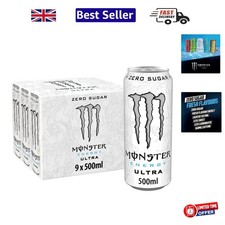 Monster Ultra Energy Drink - Sugar-Free 9-Pack, 500 ml for on-the-go Boost