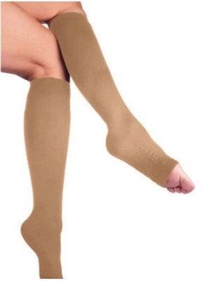 SOLIDEA Relax Unisex Class 2 Compression Socks Open Toe, 25-32mmHg (Natural) Med