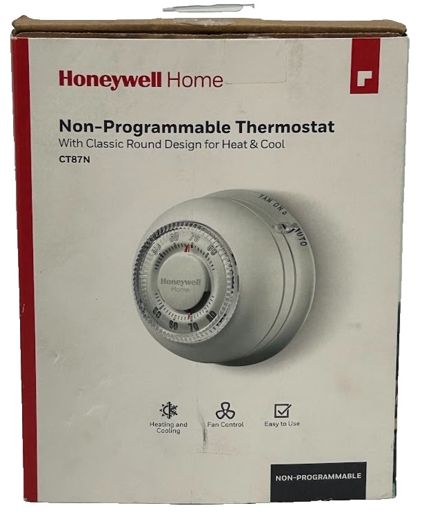 Honeywell Home Round Non-Programmable Thermostat with 1H/1C