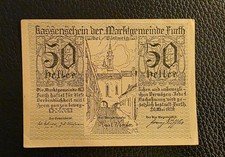 Furth Austria 50 Heller note bill 1920, XF