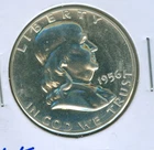 1956 PROOF FRANKLIN HALF DOLLAR--WHITE COIN--IN MINT CELLO