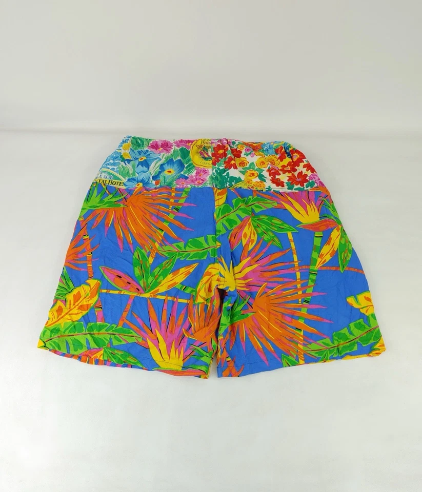 Pantalones Cortos Vintage Jams World Cordón Tropical Floral Hawaiano Talla V Resort Playa Foto 2 de 4