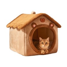 Cat Bed Cozy Cave Tent for Indoor Cats Small Dogs Brown L-20.5x16.9x19.7