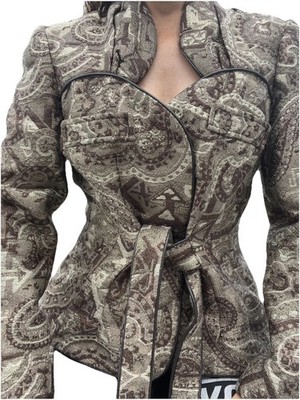 Walter Gold Jacket Vintage Cool Design Urban Blazer Top Brown Retro Club S/M