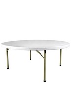 60" 5 Foot  Round Heavy Duty Plastic Folding Table by Chivari