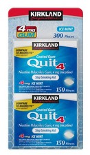 Kirkland Signature Quit 4 4mg Ice Mint Coated Gum 2x150 Count 300 gummy