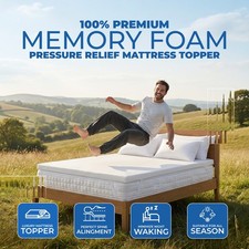 Image of Luxury Memory Foam Mattress Topper – All Sizes – 1” 2” 3” 4” Depth Options