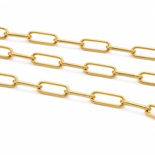 14K Gold Filled Rectangular Chain Round Wire 11.4  4.2 mm - 1 Foot