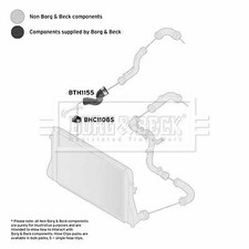 Image of Borg & Beck BTH1155 Charge Air Hose Front Right O/S Fits Audi Seat Skoda VW