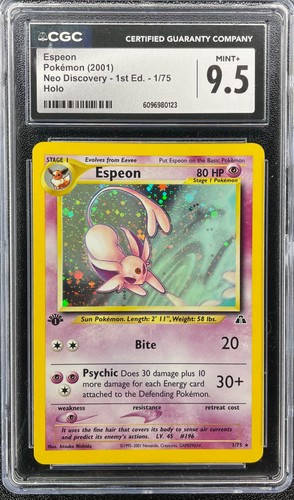 Espeon (1st Edition) graded CGC 9.5 for sale on eBay