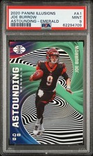 2020 PANINI ILLUSIONS ASTOUNDING EMERALD #A1 JOE BURROW PSA 9
