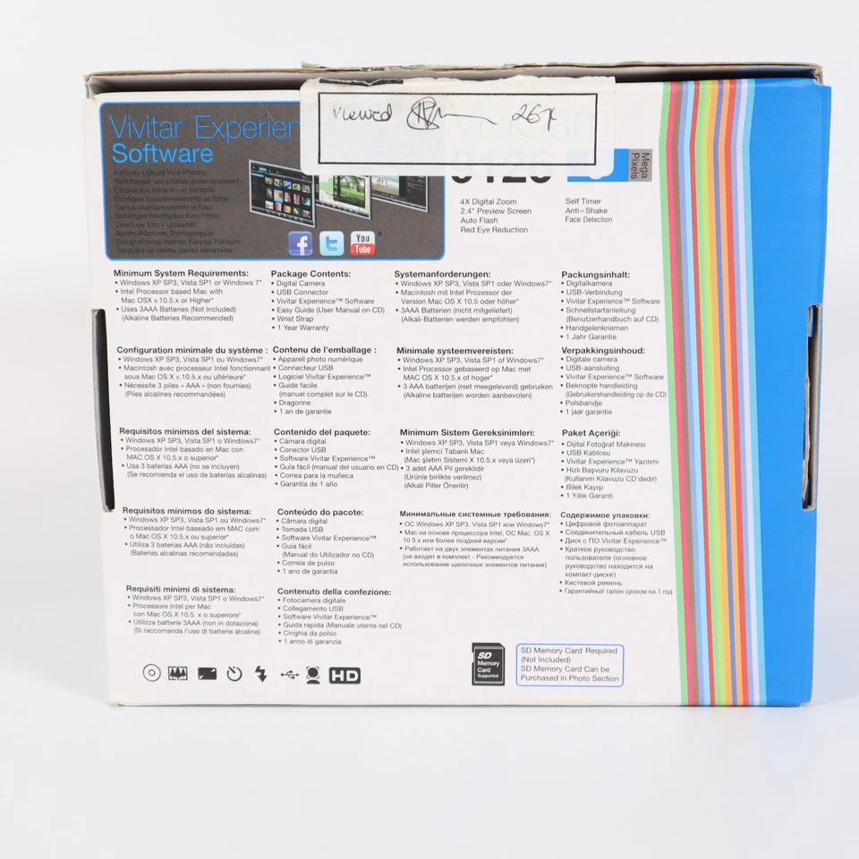 Vivitar Vivicam 9126 9.1MP Compact Digital Camera Purple - UK Seller! - Image 3 of 4